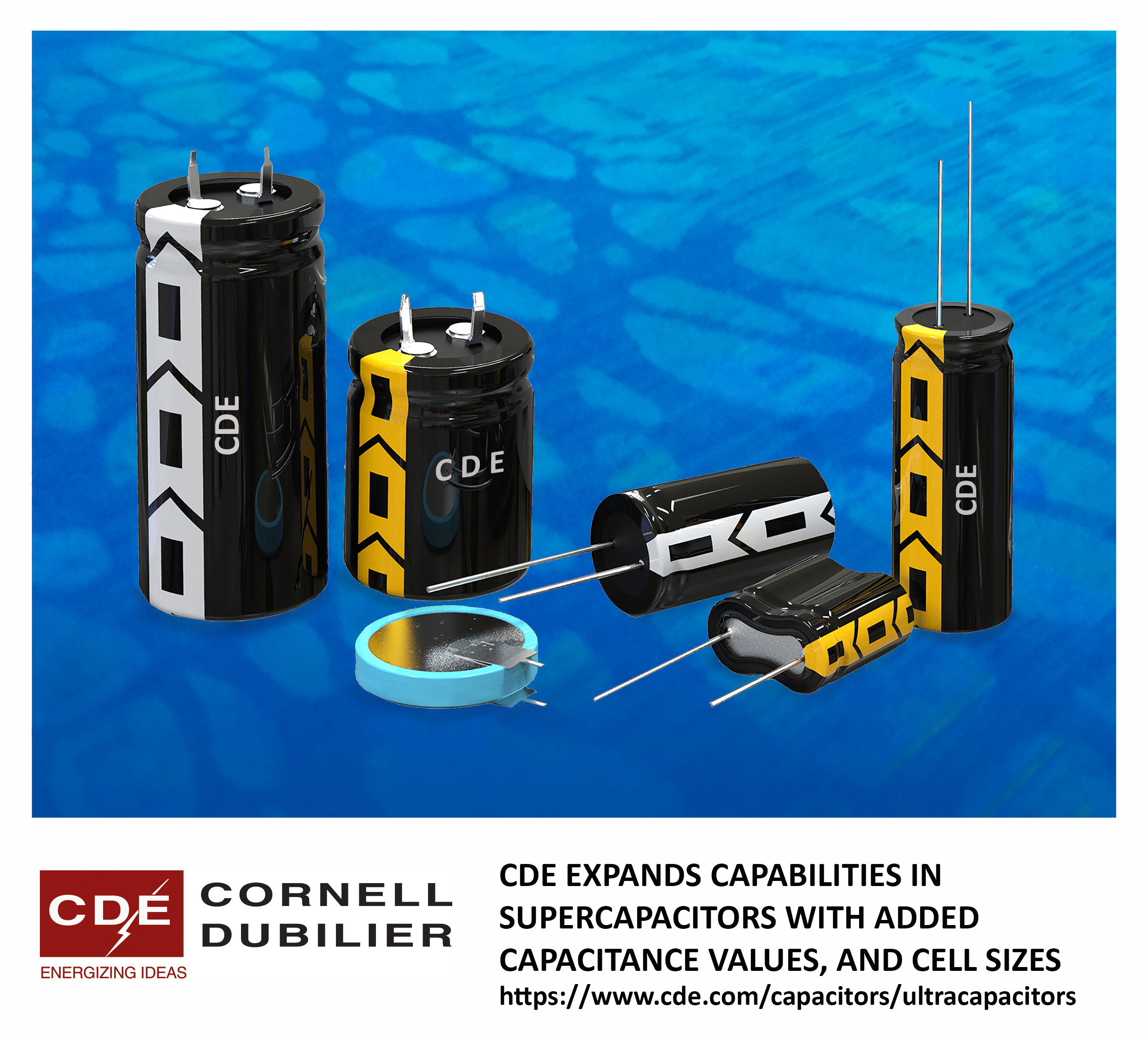 Cornell Dubilier Announces Expanded Supercapacitor Offerings